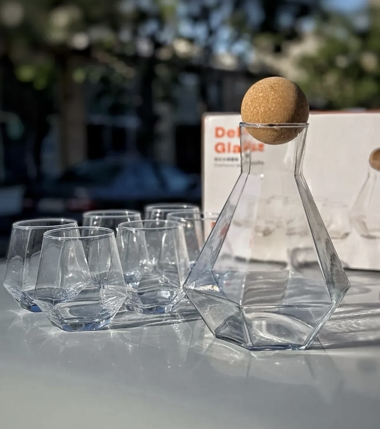 تنگ و لیوان شش ضلعی دلی گلس deli glass