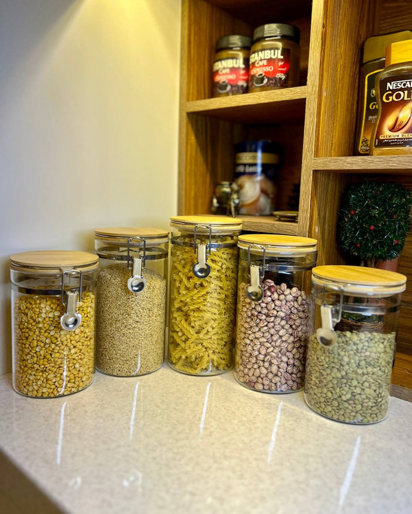 خرید بانکه حبوبات پیرکس در بامبو قفل دار