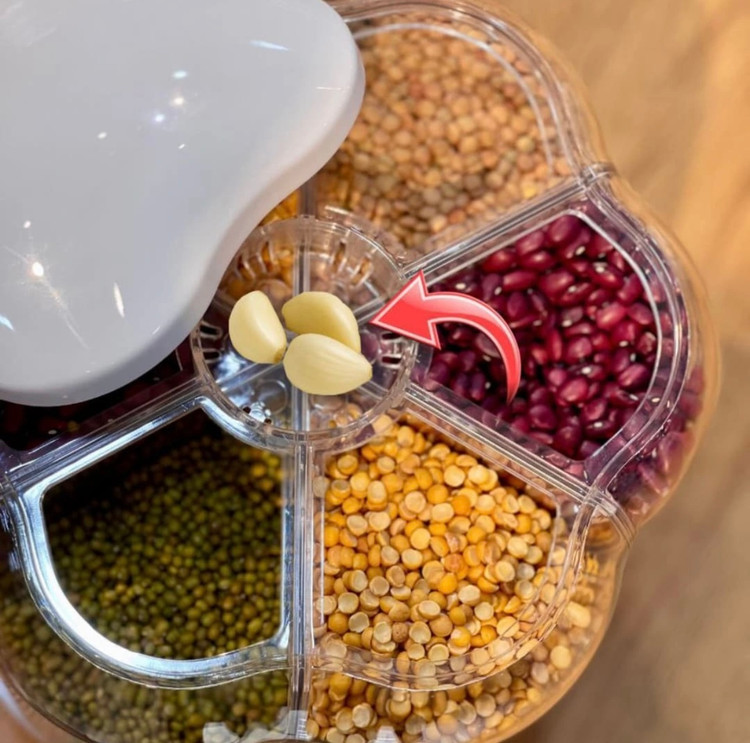 خرید جا حبوباتی چرخشی طرح گل