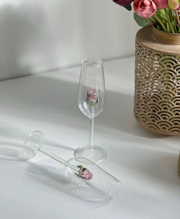 گیلاس خوری پیرکس طرح رز