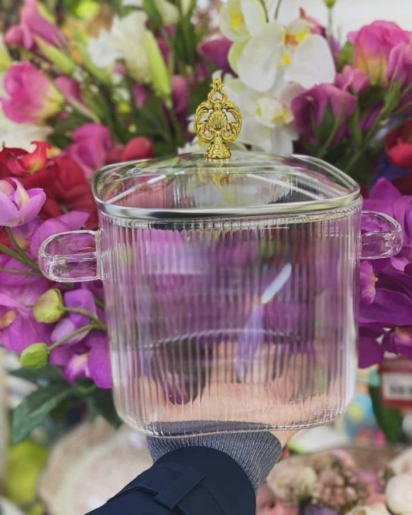 خرید قابلمه پیرکس مربع شیار دار