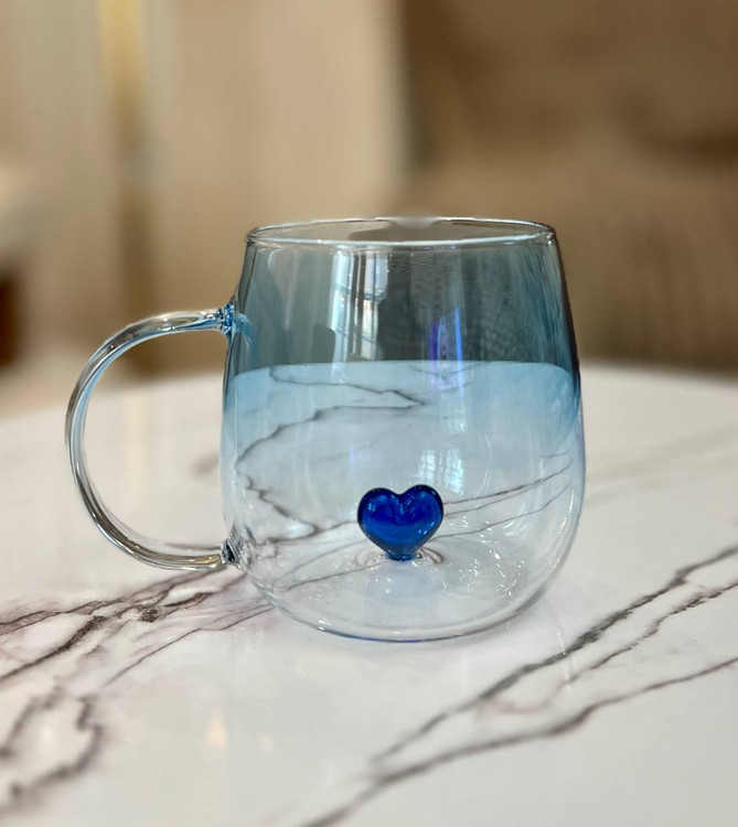 خرید ماگ پیرکس طرح قلب دسته دار