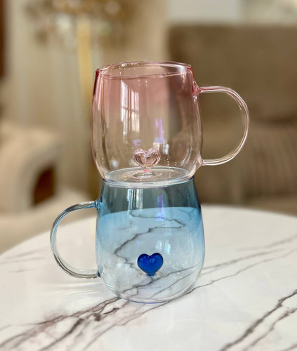 ماگ پیرکس طرح قلب دسته دار