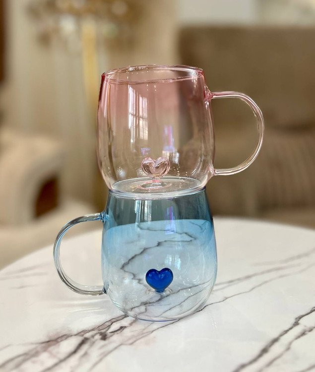 ماگ پیرکس طرح قلب دسته دار