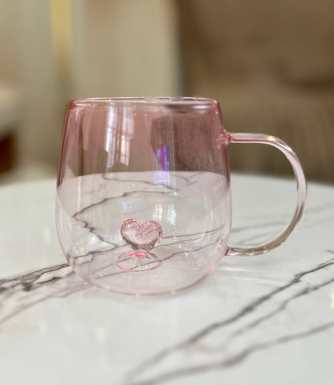 ماگ پیرکس قلبی دسته دار