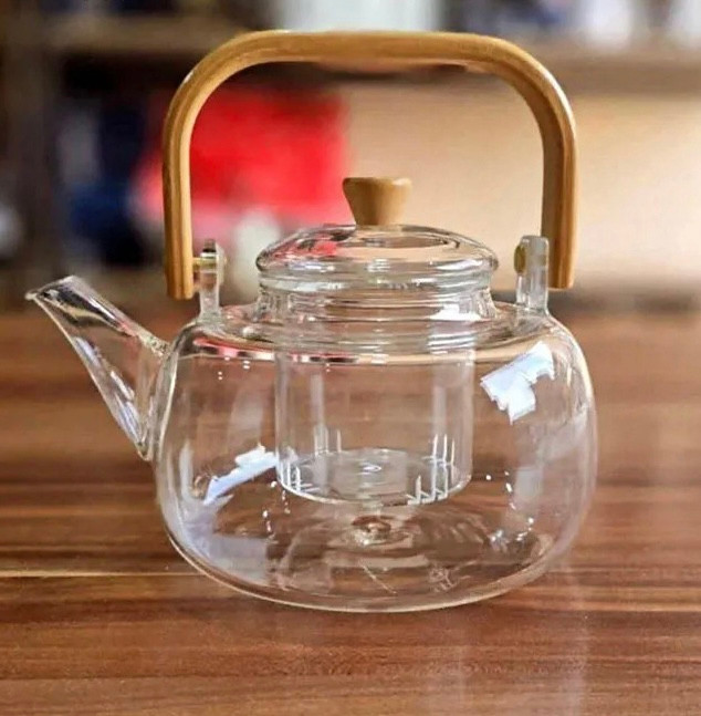 خرید قوری دسته بامبو پیرکس شعله مستقیم