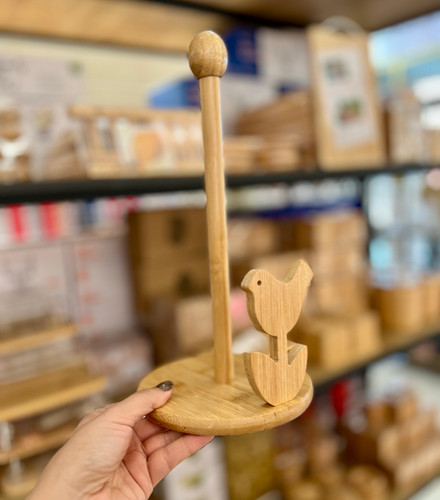 جا دستمالی رولی بامبو طرح پرنده