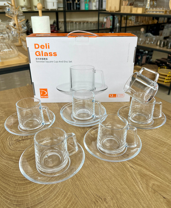 خرید فنجان و نعلبکی برند دلی گلس deli glass
