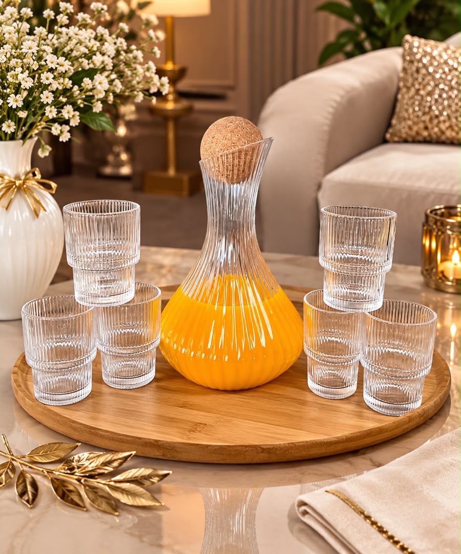 ست تنگ و لیوان شیاردار دلی گلس deli glass
