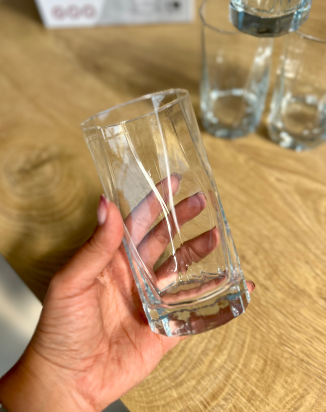 خرید لیوان چند ضلعی بلند مدل رامبوس برند دلی گلس deli glass