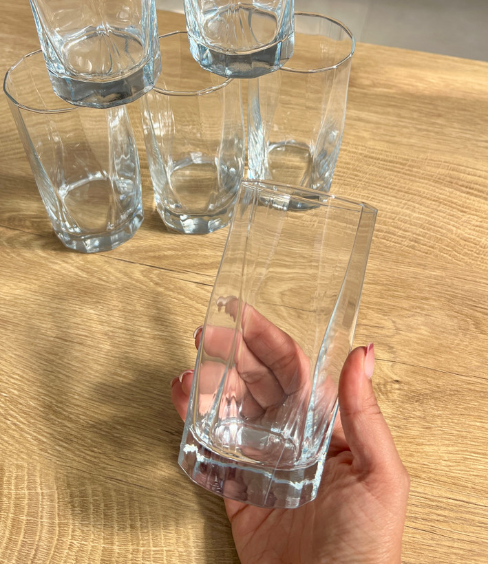 لیوان چند ضلعی بلند برند دلی گلس deli glass
