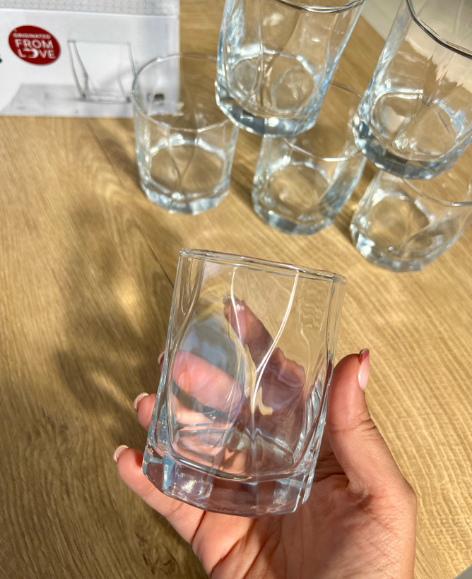 نیم لیوان چند ضلعی دلی گلس deli glass