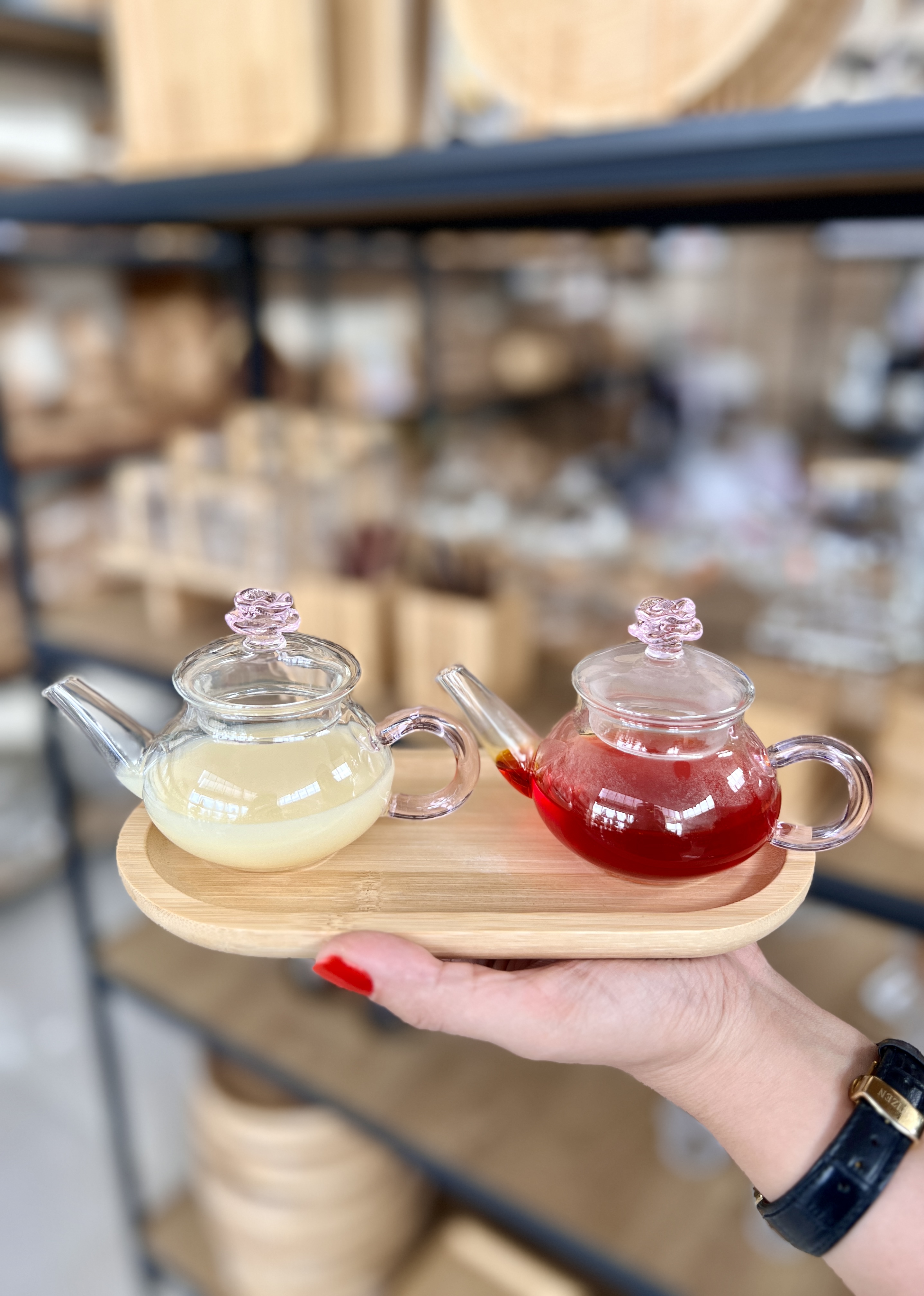 قوری زعفران پیرکس طرح گل